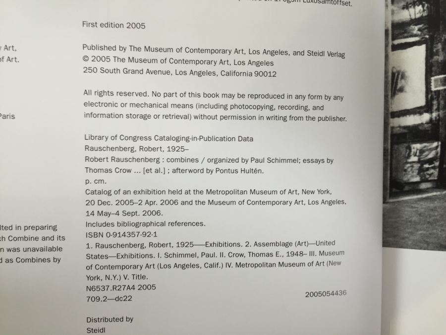 JUST ADDED - Signed Roy Kerckhoffs Art Book And First Edition Robert Rauschenberg Combines Book [Photo 6]