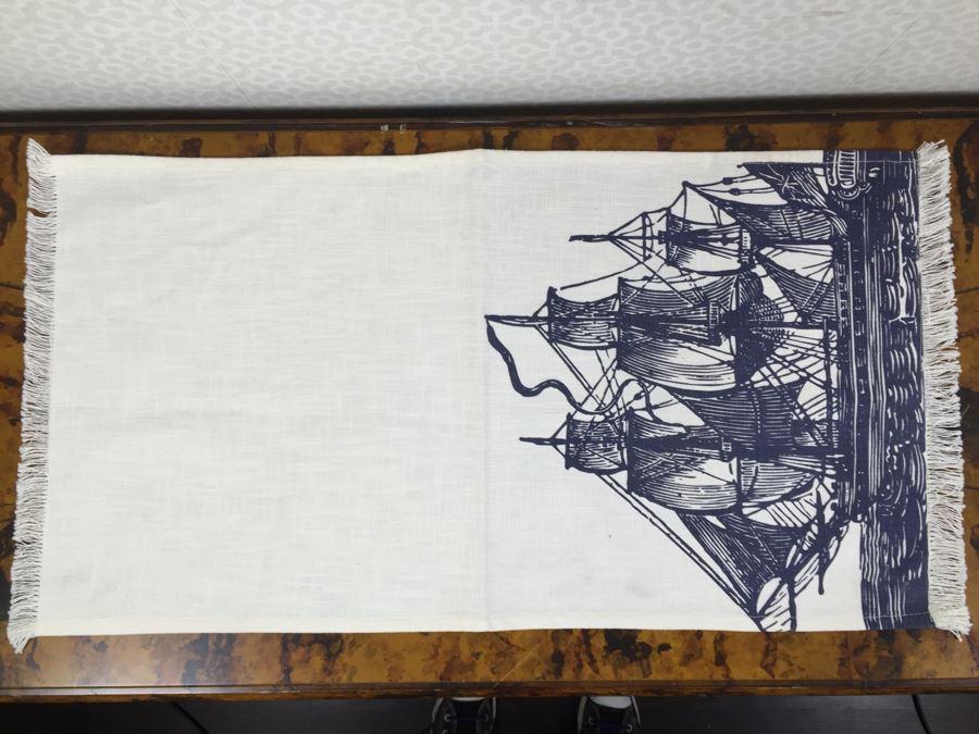 JUST ADDED - Seafarer Nautical Hand Towel And Matching Cotton Shower Curtain From Thomaspaul [Photo 6]