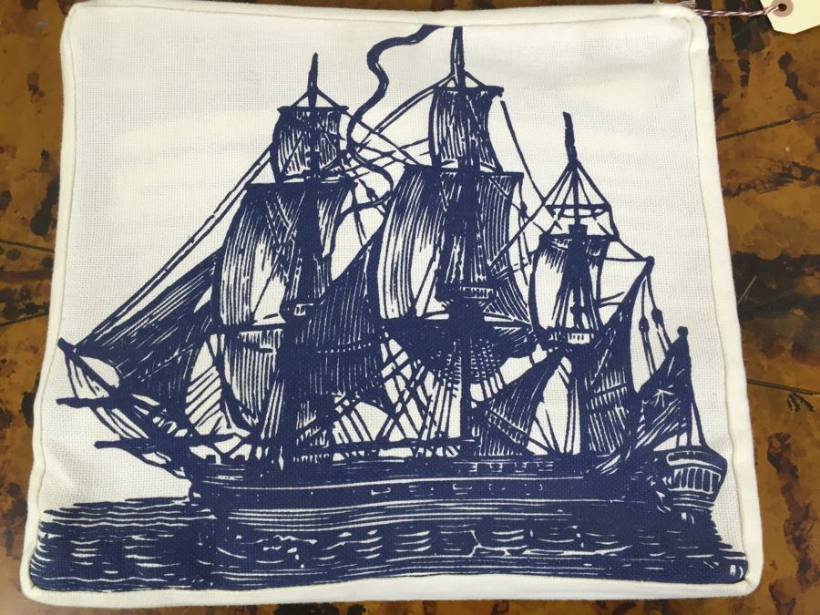 JUST ADDED - Seafarer Nautical Hand Towel And Matching Cotton Shower Curtain From Thomaspaul [Photo 2]