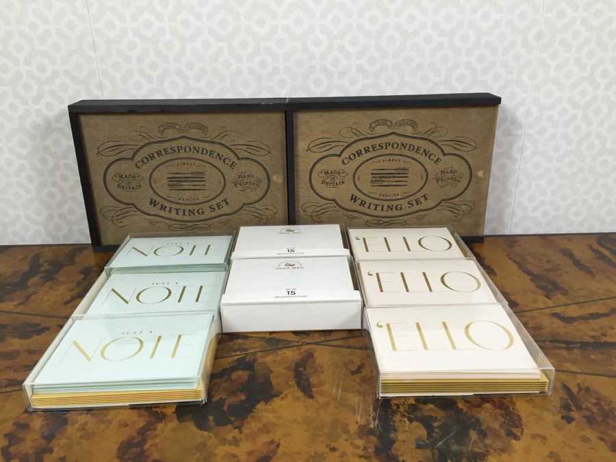 JUST ADDED - Pair Of NEW Correspondence Writing Sets And Set Of (8) New Notecards [Photo 1]