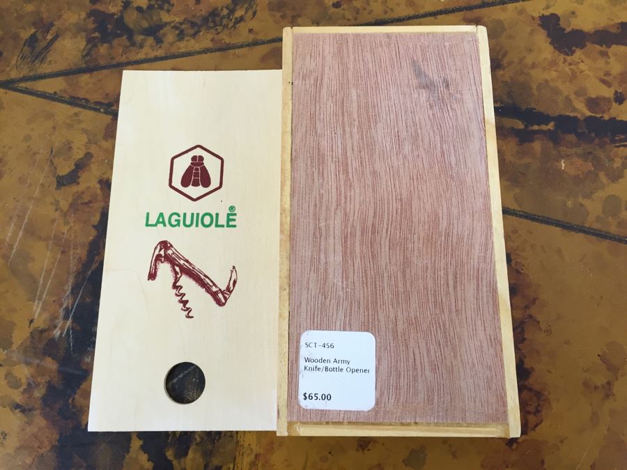 Picnic Basket Filled With New Products Including Laguiole Pocket Knife Bar Tool (Retails $65), (5) Manners For Women Books, Metal Ice Bucket And Various Linens [Photo 6]