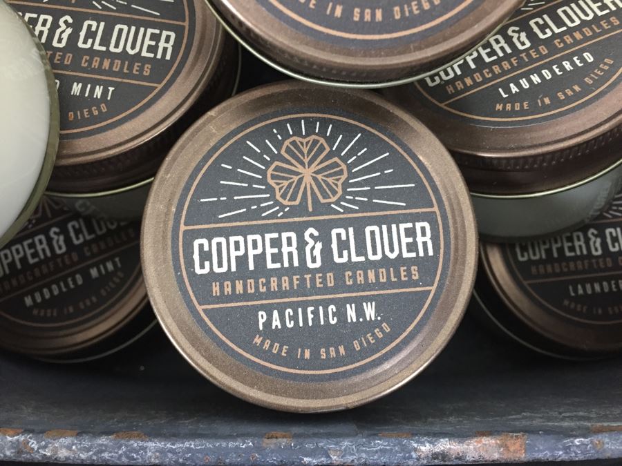 JUST ADDED - Pair Of Metal Buckets And (9) New Copper & Clover Candles [Photo 17]