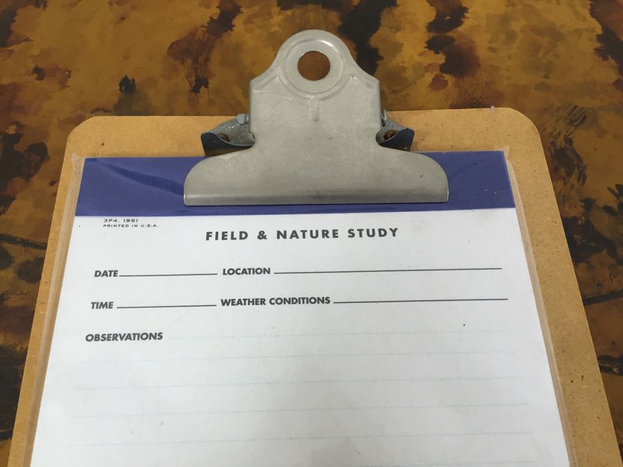 JUST ADDED - Pair Of Notepads With Clipboards, Silverplate Trophy Bowl Filled With Motel Keychains And Questionable Merit Badge Patches [Photo 5]