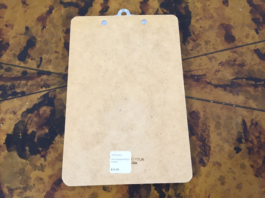 JUST ADDED - Pair Of Notepads With Clipboards, Silverplate Trophy Bowl Filled With Motel Keychains And Questionable Merit Badge Patches [Photo 8]