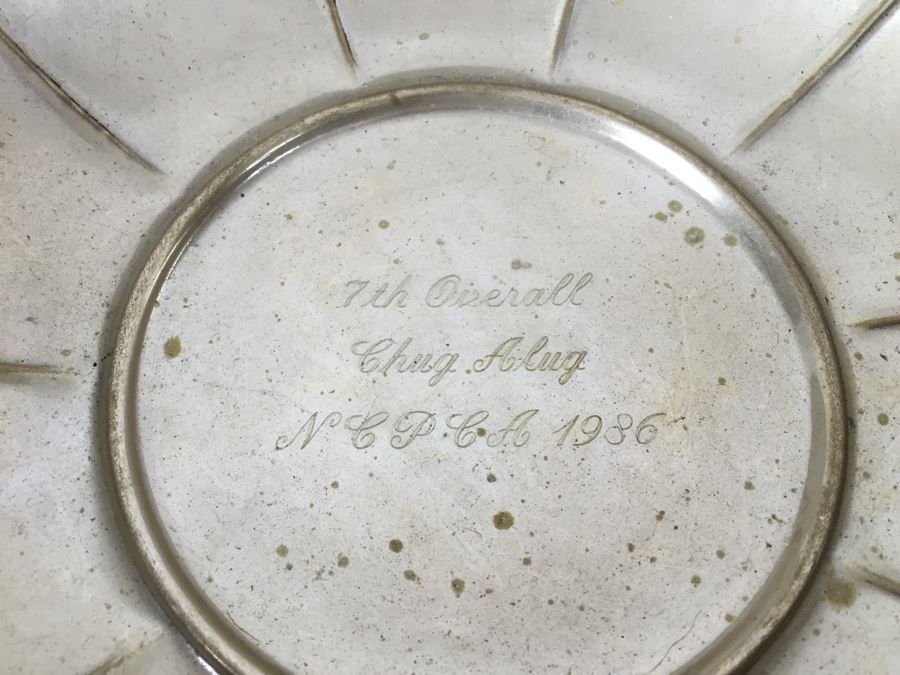 JUST ADDED - Pair Of Notepads With Clipboards, Silverplate Trophy Bowl Filled With Motel Keychains And Questionable Merit Badge Patches [Photo 11]