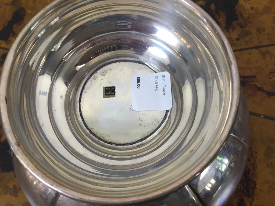 JUST ADDED - Pair Of Notepads With Clipboards, Silverplate Trophy Bowl Filled With Motel Keychains And Questionable Merit Badge Patches [Photo 12]