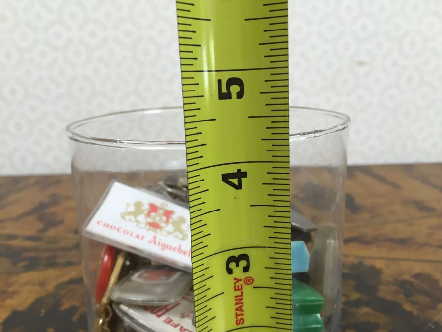 JUST ADDED - (2) Glass Bowls Filled With New Brass Keychains And Vintage Keychains [Photo 9]