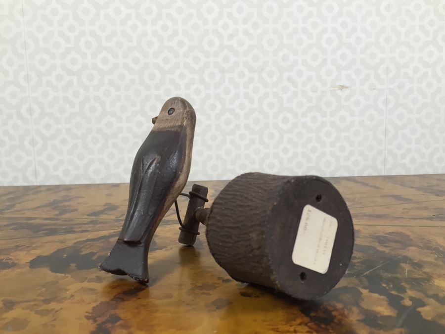 JUST ADDED - Home Decor Lot With Pigeon Figurine, Trophies, Paperweight, El Camino Real Bell, Wooden Bird Figurine [Photo 20]