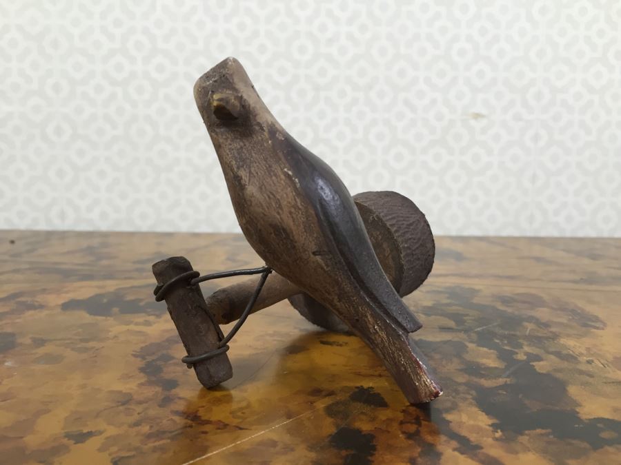 JUST ADDED - Home Decor Lot With Pigeon Figurine, Trophies, Paperweight, El Camino Real Bell, Wooden Bird Figurine [Photo 19]