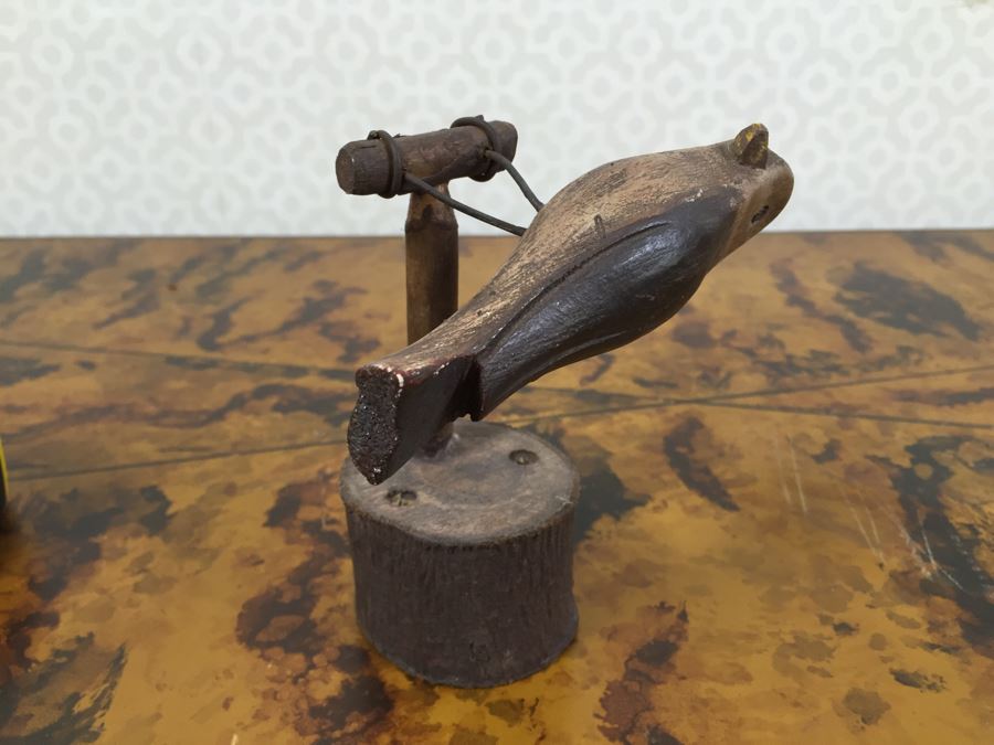 JUST ADDED - Home Decor Lot With Pigeon Figurine, Trophies, Paperweight, El Camino Real Bell, Wooden Bird Figurine [Photo 18]