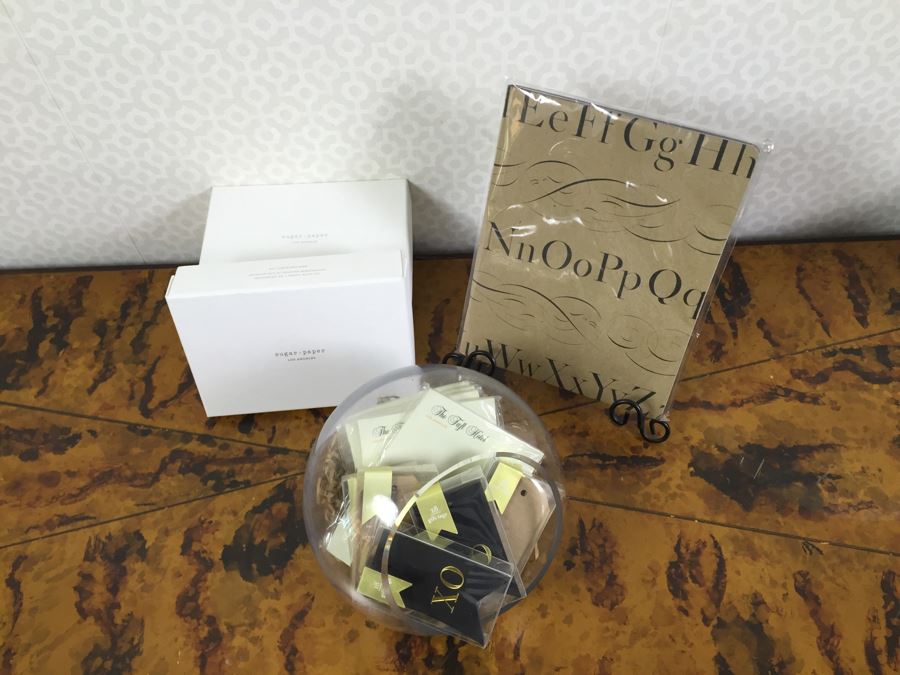 JUST ADDED - Metal Stand, Glass Jar, NEW Journal, (3) NEW Sugar Paper LA Card Sets, (6) NEW Gift Tag Sets And (5) NEW The Taft Hotel Notepads [Photo 1]