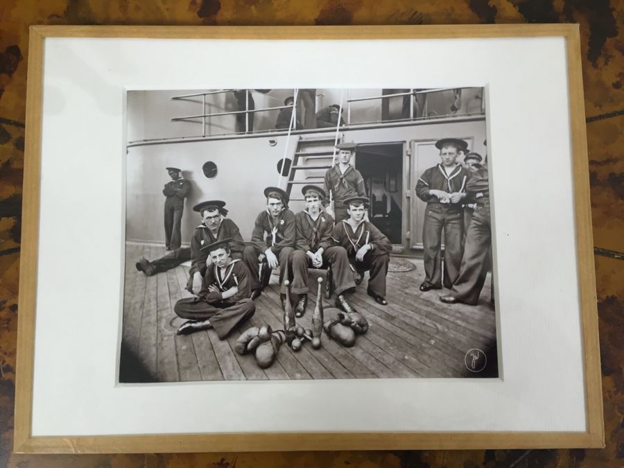 Vintage French Photograph And Set Of (3) Wooden Exercise Pins Indian Clubs  [Photo 3]