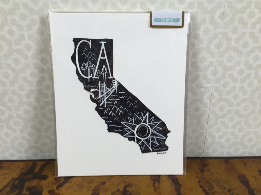 NEW Coral & Tusk Child's Stitched Teepee And Set Of Stitched Stuffed Animals, NEW Set Of (5) CA Paper Sets And Metal Industrial Picture Frame With CA Lifeguard Tower Photo - See Photos [Photo 2]