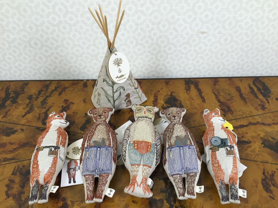 NEW Coral & Tusk Child's Stitched Teepee And Set Of Stitched Stuffed Animals, NEW Set Of (5) CA Paper Sets And Metal Industrial Picture Frame With CA Lifeguard Tower Photo - See Photos [Photo 14]