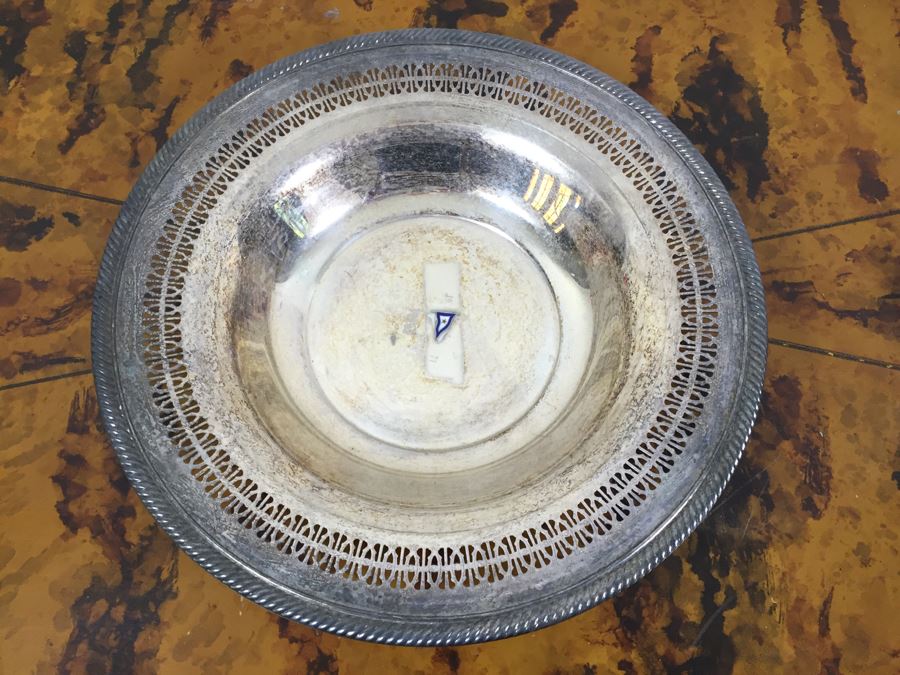 JUST ADDED - 12' Silverplate Platter Filled With Striped Grosgrain Ribbon (Each Ribbon Retains $9) [Photo 5]