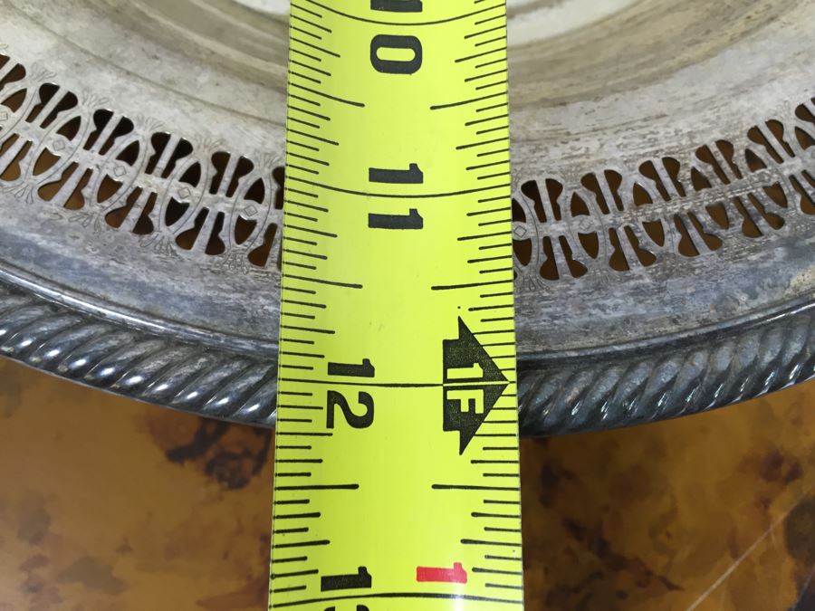 JUST ADDED - 12' Silverplate Platter Filled With Striped Grosgrain Ribbon (Each Ribbon Retains $9) [Photo 9]