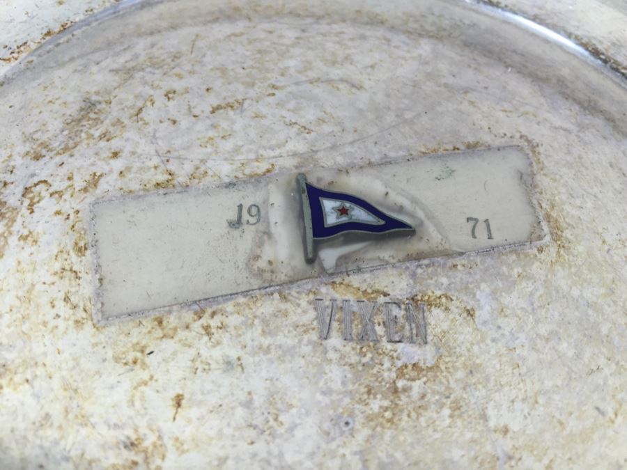 JUST ADDED - 12' Silverplate Platter Filled With Striped Grosgrain Ribbon (Each Ribbon Retains $9) [Photo 6]