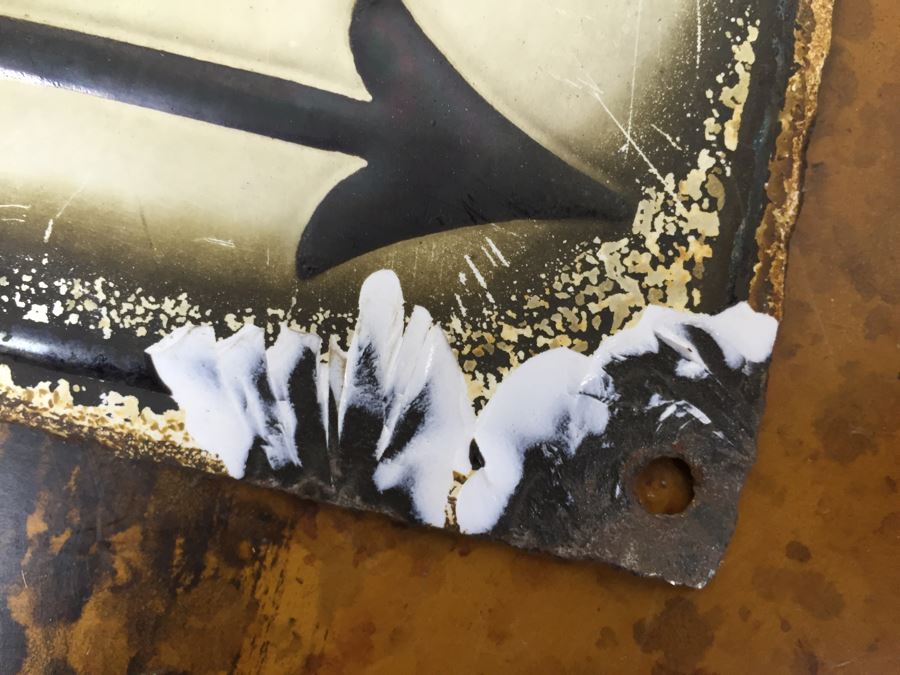 JUST ADDED - Vintage Enamel Number 67 Sign 8' X 8' [Photo 2]