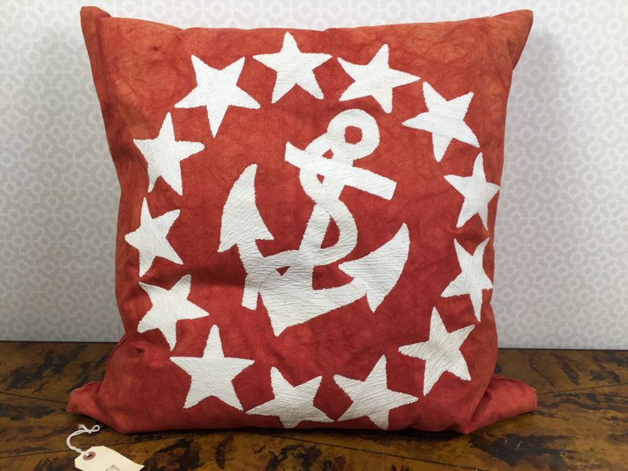 JUST ADDED - Pair Of Red Designer USN Throw Pillows [Photo 2]