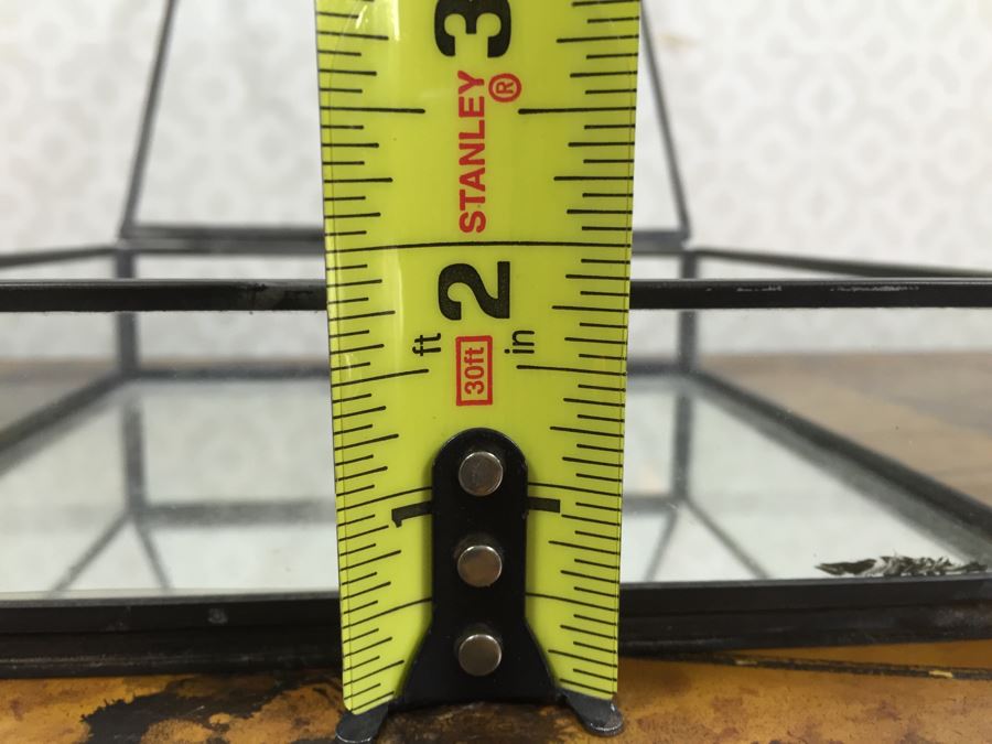 JUST ADDED - Brass Swivel Table Vanity Mirror With (2) NEW Glass Sided Boxes, (5) Rings And Earrings [Photo 7]