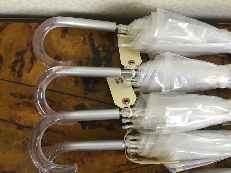 JUST ADDED - NEW Stoneware Crock Style Umbrella Stand Filled With (7) New Umbrellas [Photo 10]