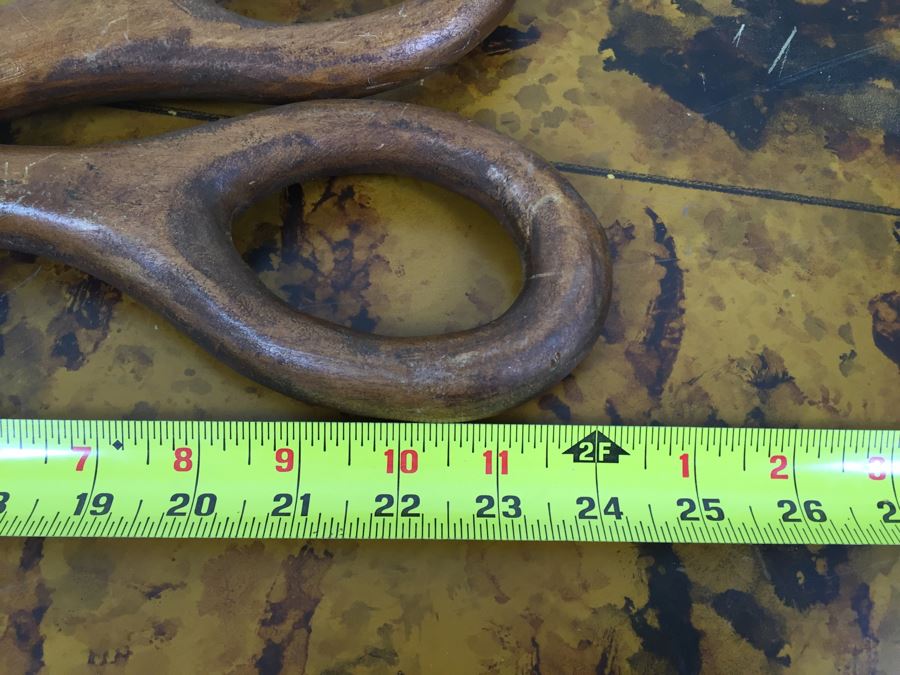 JUST ADDED - Decorative Faux Wooden Scissors, Tall Footed Glass Jar With Lid Filled With Fabric Wound Around Wooden Spools And Rope (Retails Over $400) [Photo 14]