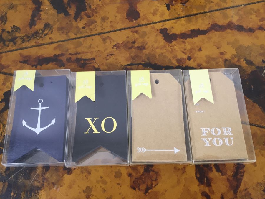 JUST ADDED - Vintage Record Keeping Book, (12) NEW Gift Tag Sets And Ribbon And White Ceramic Container [Photo 10]