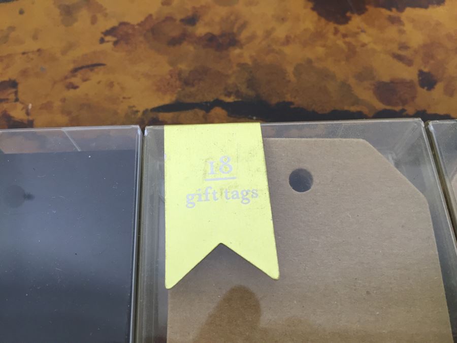 JUST ADDED - Vintage Record Keeping Book, (12) NEW Gift Tag Sets And Ribbon And White Ceramic Container [Photo 11]