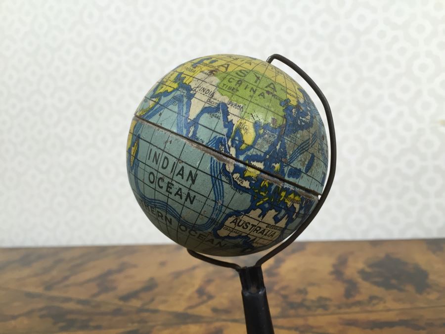 JUST ADDED - Vintage Mini World Globe, (4) Vintage Books With Map Bookcovers And Set Of (2) New Paper Packs [Photo 20]