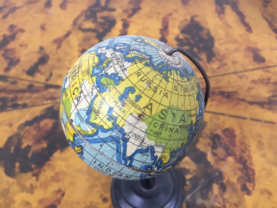 JUST ADDED - Vintage Mini World Globe, (4) Vintage Books With Map Bookcovers And Set Of (2) New Paper Packs [Photo 21]