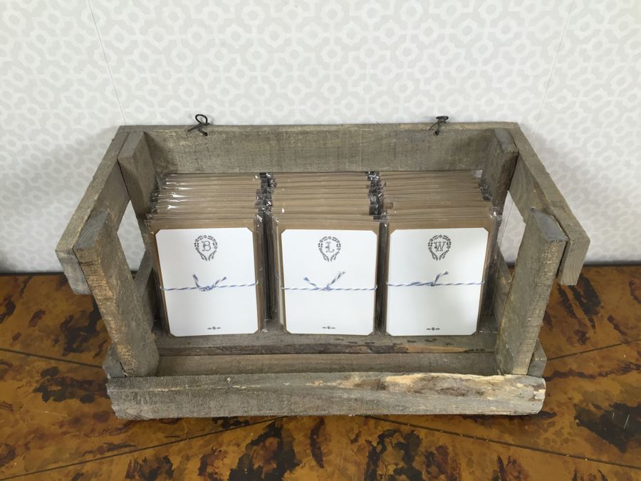 Wooden Crate Wall Shelf With Over 30 New Monogram Cards From Austin Press [Photo 2]