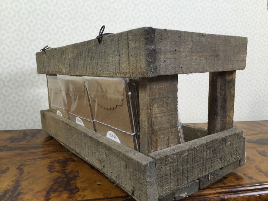 Wooden Crate Wall Shelf With Over 30 New Monogram Cards From Austin Press [Photo 7]