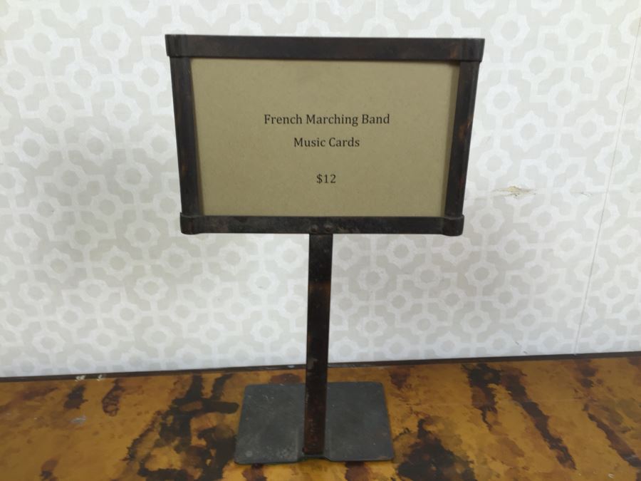Collection Of (12) French Marching Band Music Cards And Metal Display Sign [Photo 2]