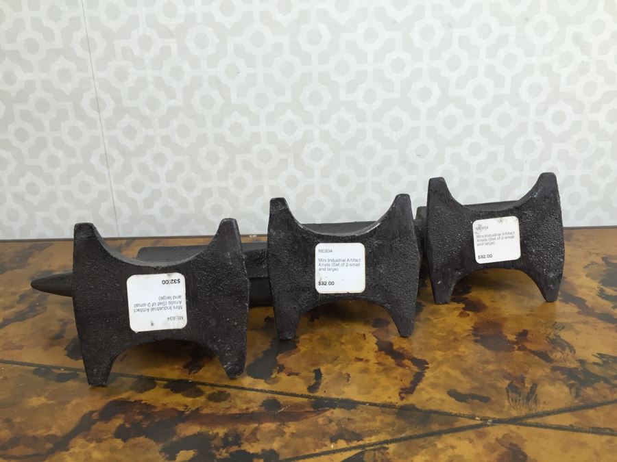 Collection Of (7) Small Metal Anvils And Metal Statue Figurine [Photo 15]