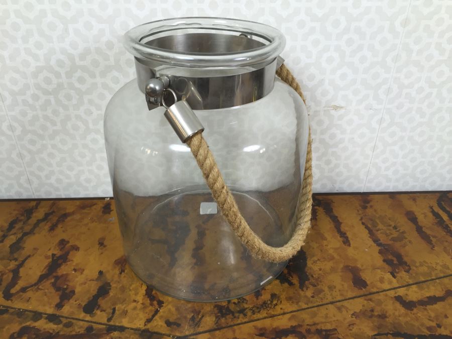 Polished Metal Tray With Rope Handles, Large Jar With Rope Handle And Lot Of (9) New Vintage Style B&W Posters [Photo 8]