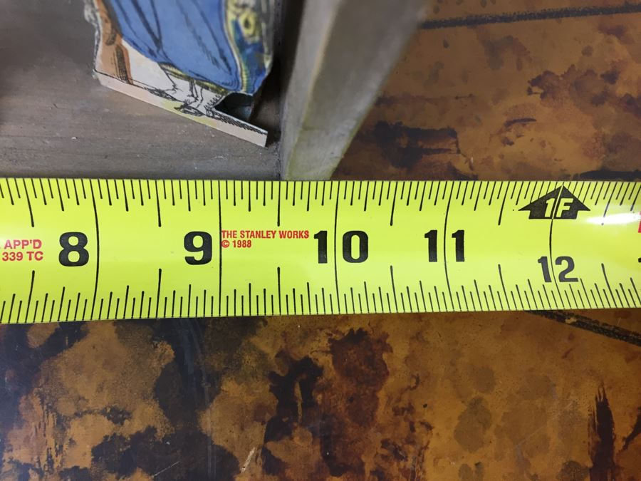 Wooden Display Box With Figures 10'W X 11'H X 4'D And Ceramic Jar Sago 6'H [Photo 11]