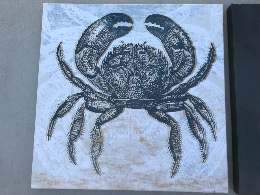 Pair Of Canvas Prints Of Crab And Octopus 24' X 24' [Photo 3]
