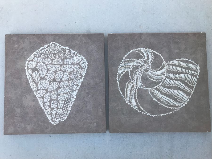 Pair Of Canvas Prints Of Seashells 24' X 24'