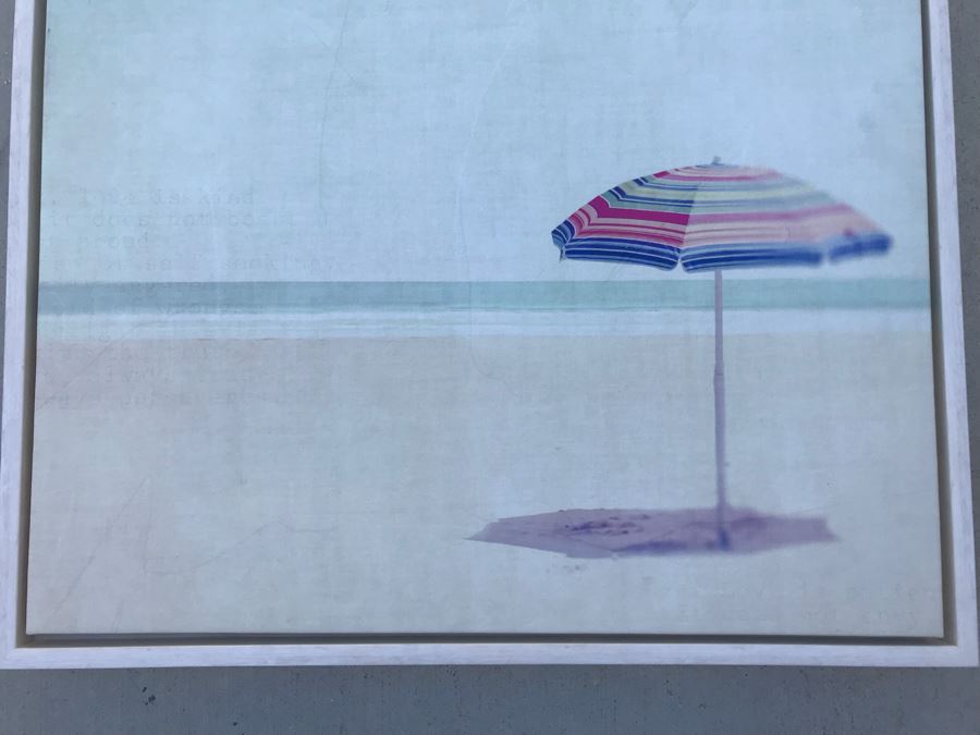 Framed Canvas Art Of Beach Umbrella 24 X 24   29358 7kz4 