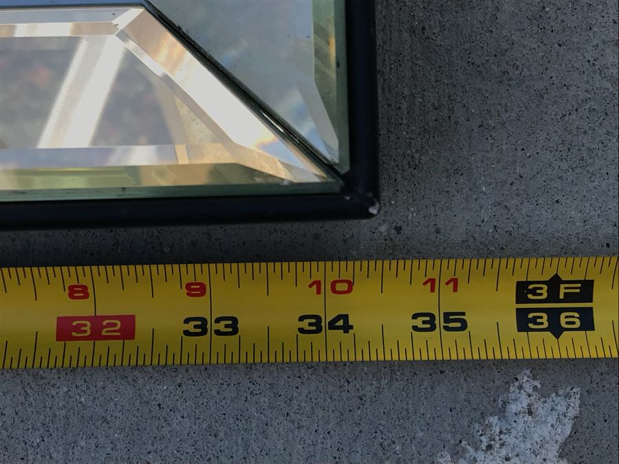 Vintage Photographic Print Of New York City Steelworkers Sitting On Steel Beam In Mirrored Frame - Note Frame Has Damage In Corners See Photos 34.5' X 27' [Photo 6]