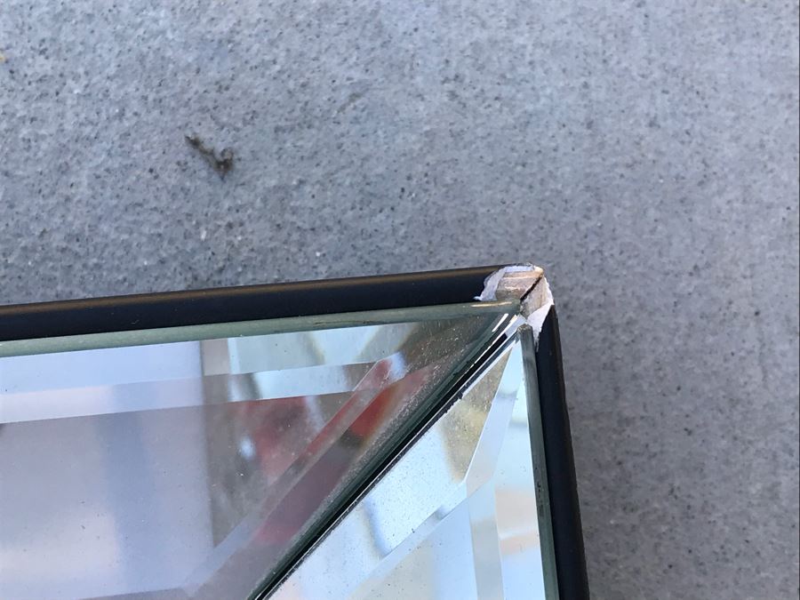 Vintage Photographic Print Of New York City Steelworkers Sitting On Steel Beam In Mirrored Frame - Note Frame Has Damage In Corners See Photos 34.5' X 27' [Photo 4]