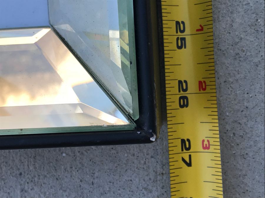 Vintage Photographic Print Of New York City Steelworkers Sitting On Steel Beam In Mirrored Frame - Note Frame Has Damage In Corners See Photos 34.5' X 27' [Photo 7]