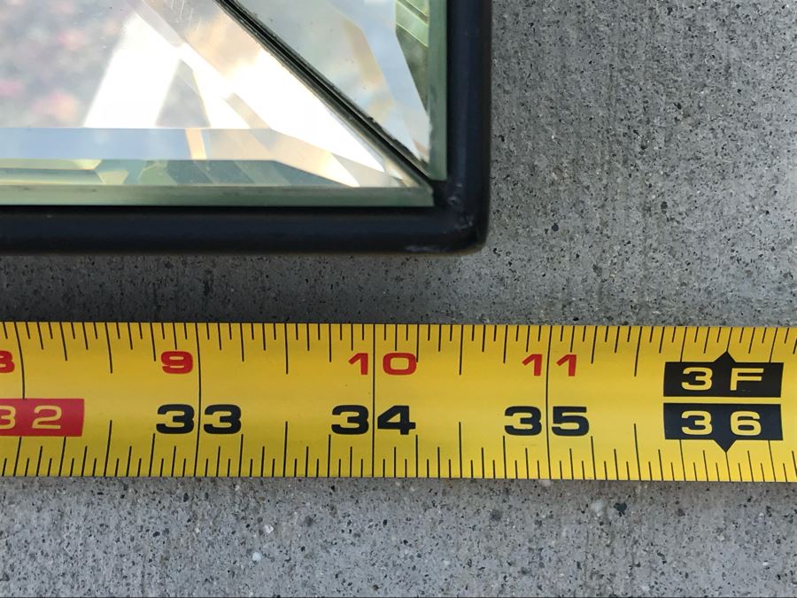 Vintage Photographic Print Of Lights Coming Into Train Station In Mirrored Frame - Note Frame Has Damage In Corners See Photos [Photo 4]