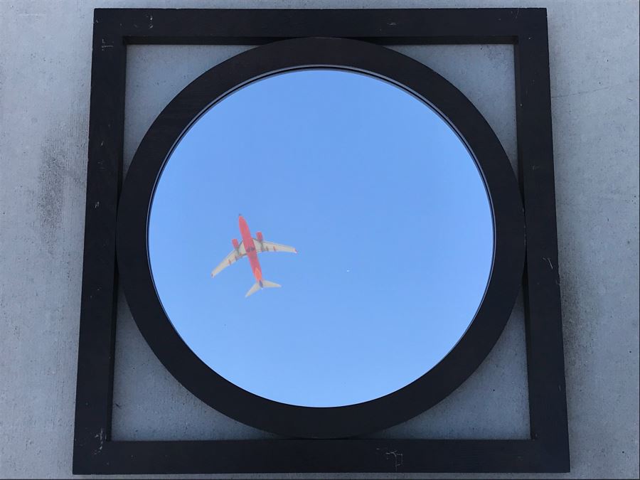 Wall Mirror 24' X 24' (Photo Taken With Plane Overhead - House Is Directly Over Flight Path Of San Diego International Airport)