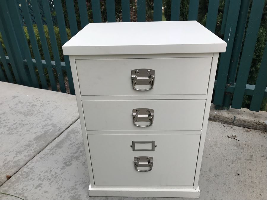 JUST ADDED - White Contemporary Filing Cabinet With 2 Drawers [Photo 3]