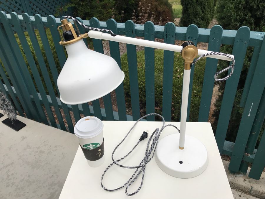 JUST ADDED - White Adjustable Cantilever Desk Lamp [Photo 2]