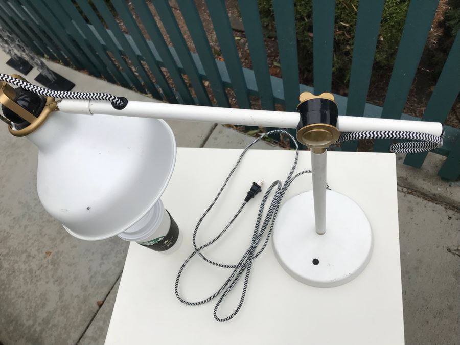 JUST ADDED - White Adjustable Cantilever Desk Lamp [Photo 6]