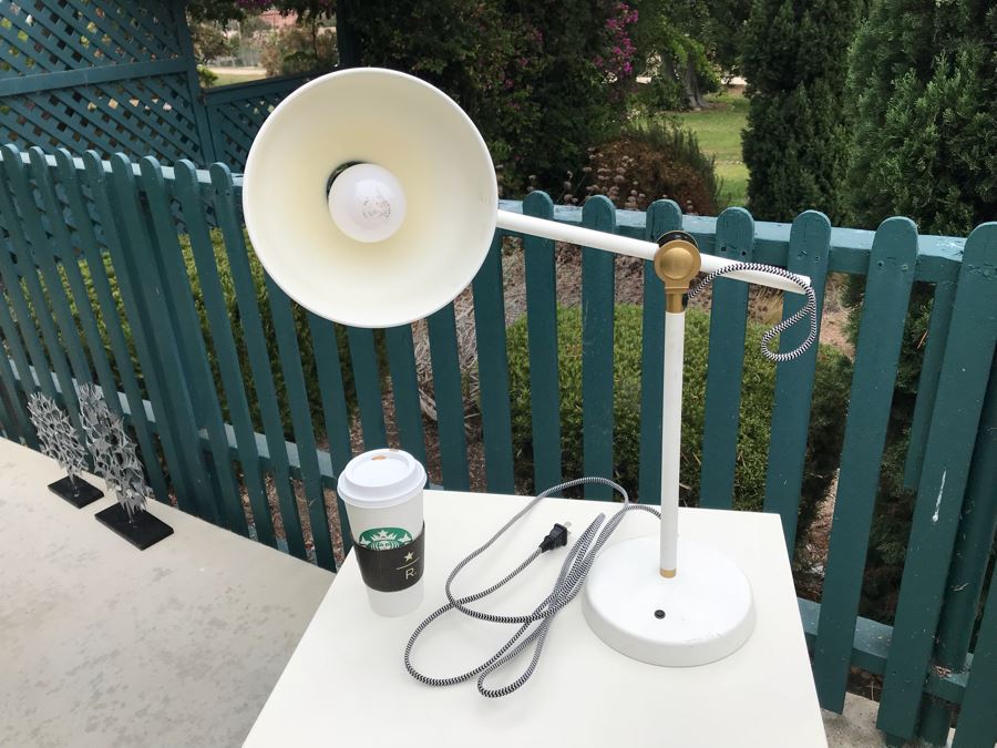 JUST ADDED - White Adjustable Cantilever Desk Lamp [Photo 7]