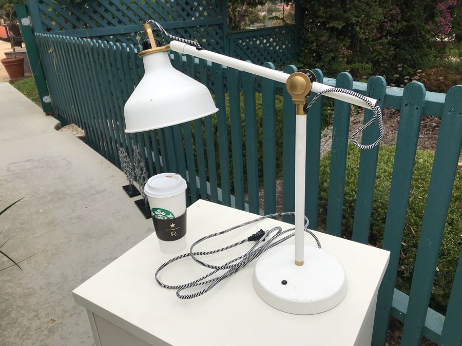 JUST ADDED - White Adjustable Cantilever Desk Lamp [Photo 3]