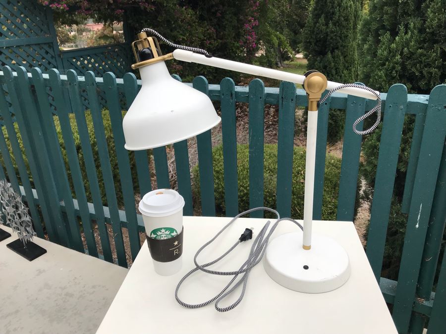 JUST ADDED - White Adjustable Cantilever Desk Lamp